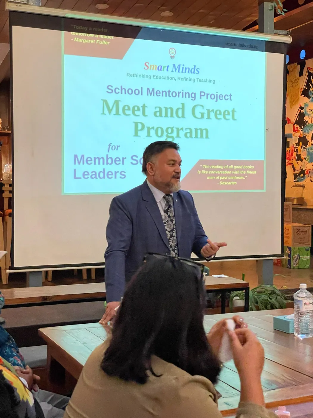 Resource person sharing insights on building a reading culture in Nepal